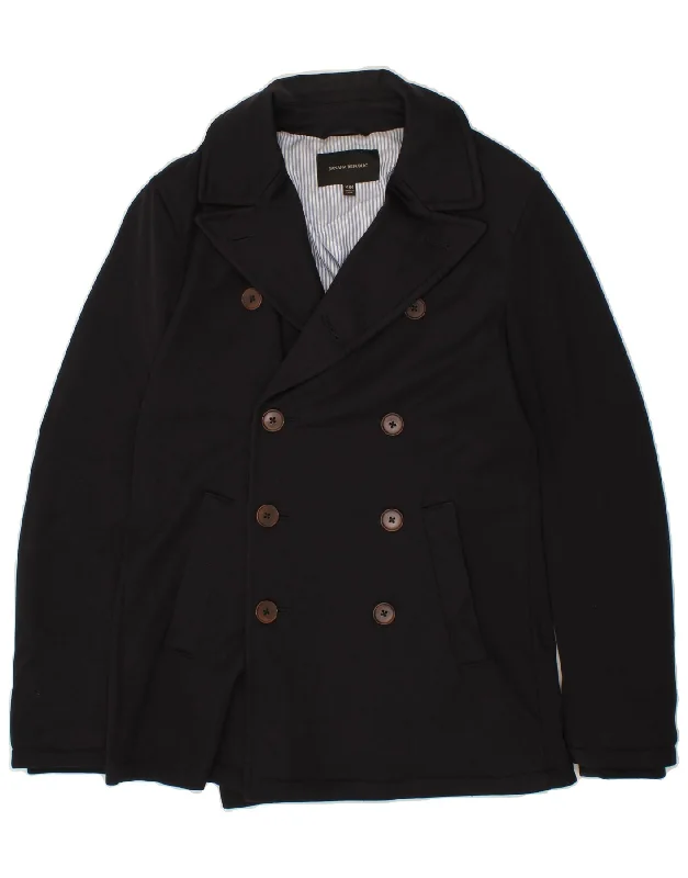 BANANA REPUBLIC Womens Pea Coat UK 14 Medium Navy Blue Polyester