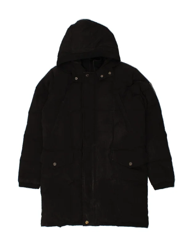 BOMBOOGIE Womens Hooded Padded Coat UK 16 Large Black Polyester