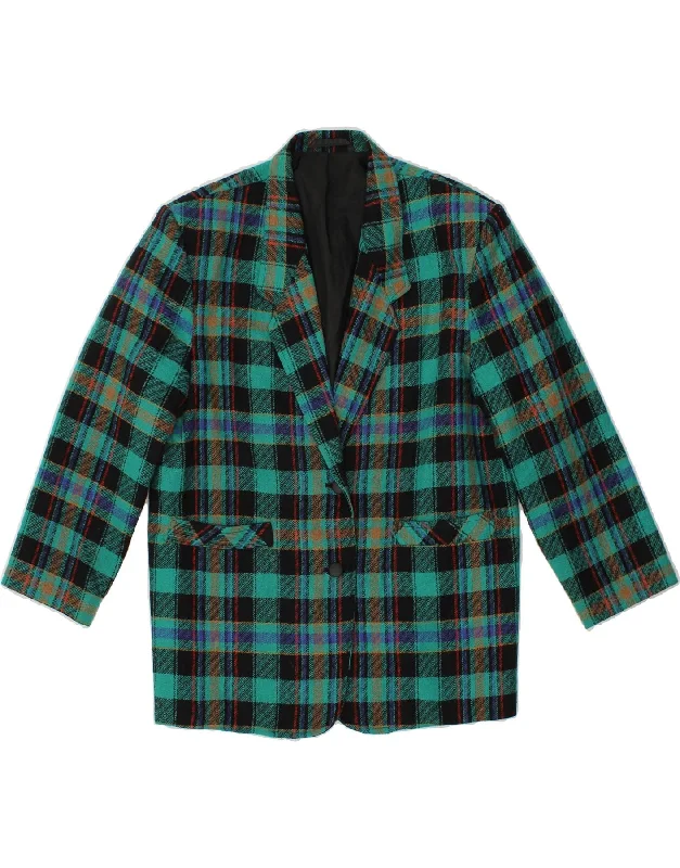 ST. BERNARD Womens 2 Button Blazer Jacket UK 12 Medium Green Check