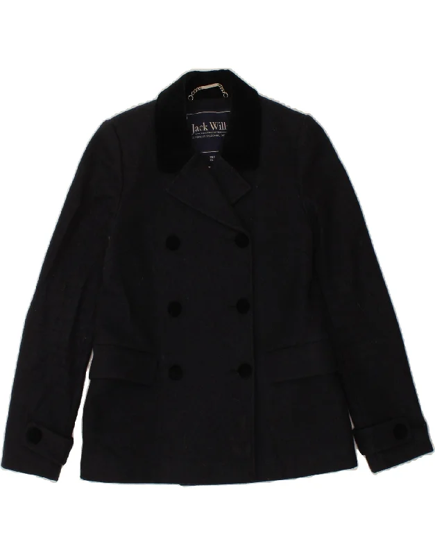 JACK WILLS Womens Double Breasted Blazer Jacket UK 8 Small Navy Blue