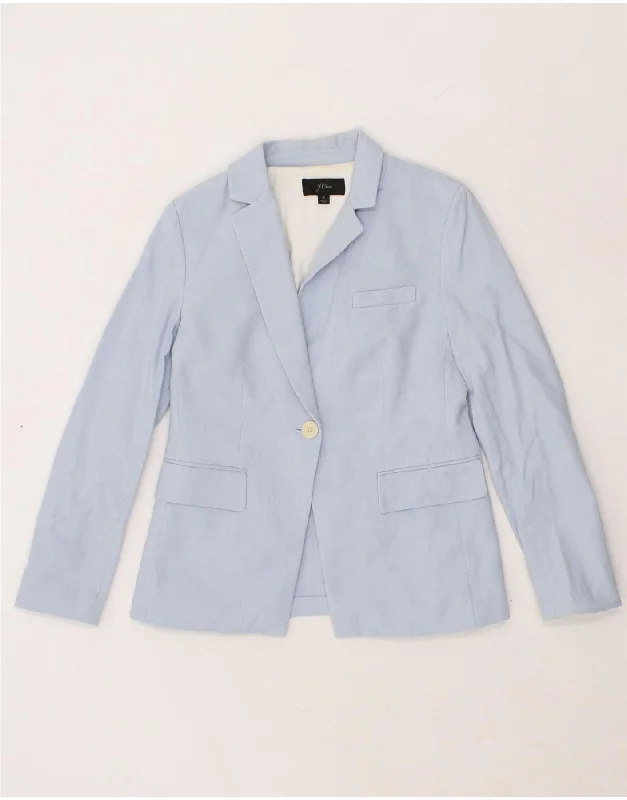 J. CREW Womens 1 Button Blazer Jacket US 2 XS Blue Cotton