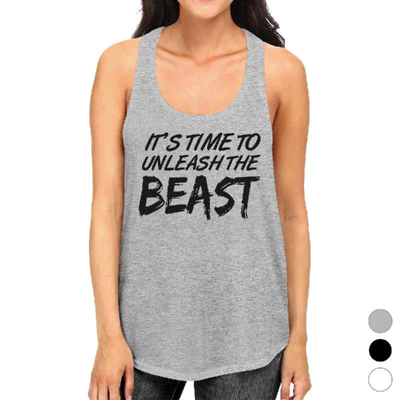 Unleash Beast Womens Cute Racerback Tank Top Funny Gym Gift Tanks