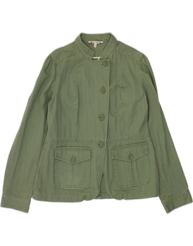 LAURA ASHLEY Womens Utility Jacket UK 16 Large Green Cotton