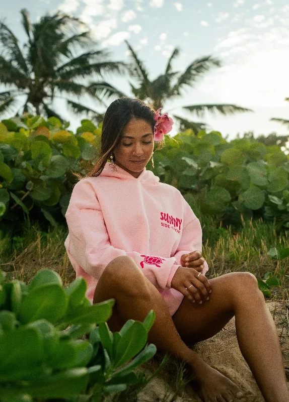 “Protect The Locals” Oversized “Shell-Pink” Embroidered Hoodie