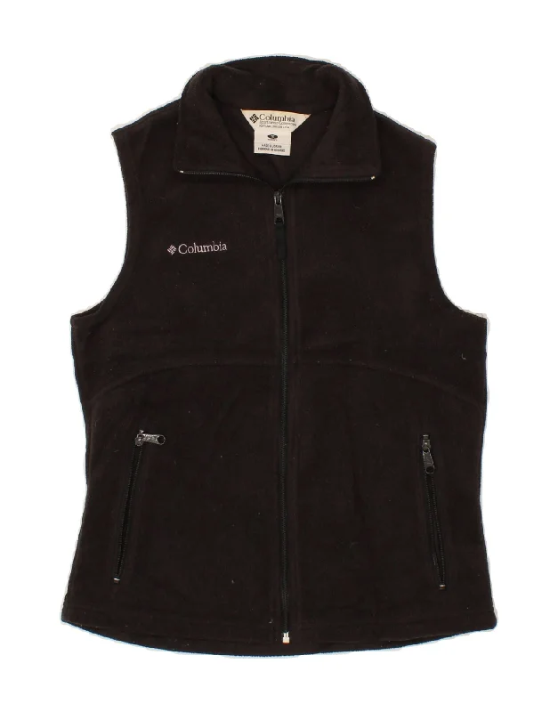 COLUMBIA Womens Fleece Gilet UK 10 Small Black Polyester