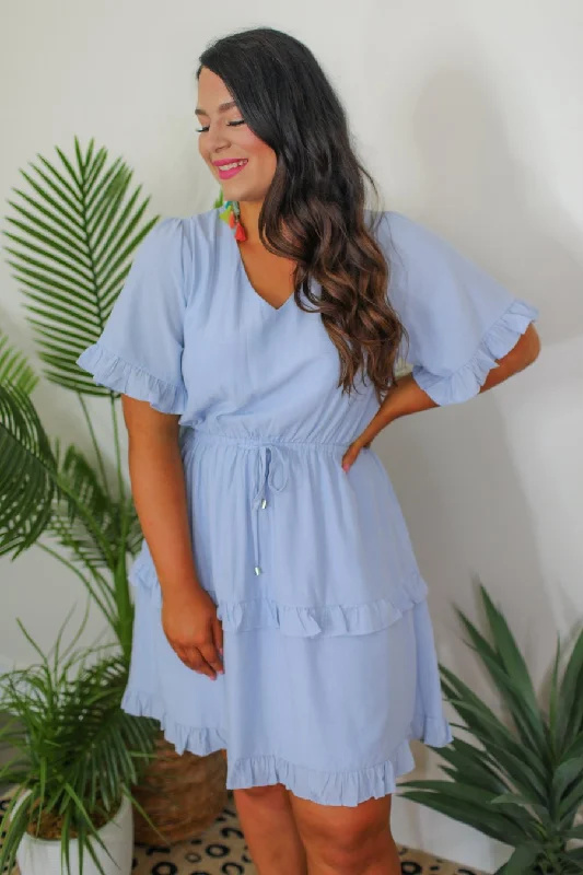 Madeline Ruffle Short Sleeve Dress