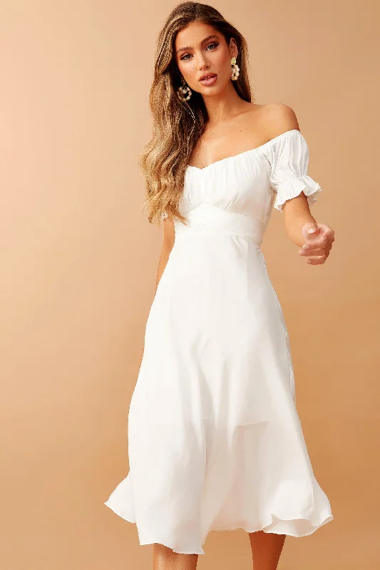 Swing Dancin' Midi Dress - Off White