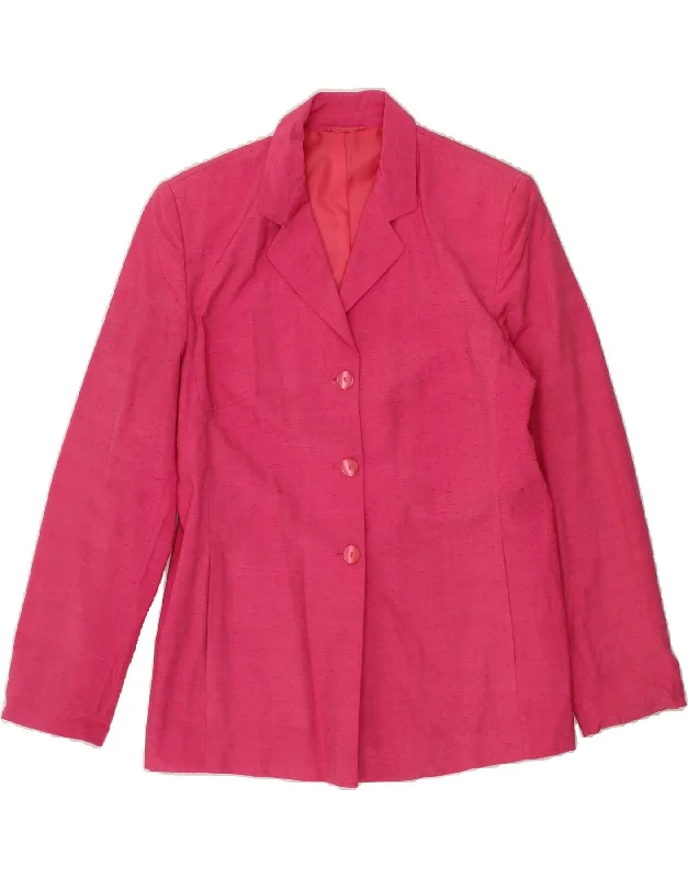 STEILMANN  Womens 3 Button Blazer Jacket UK 14 Large Pink Polyester