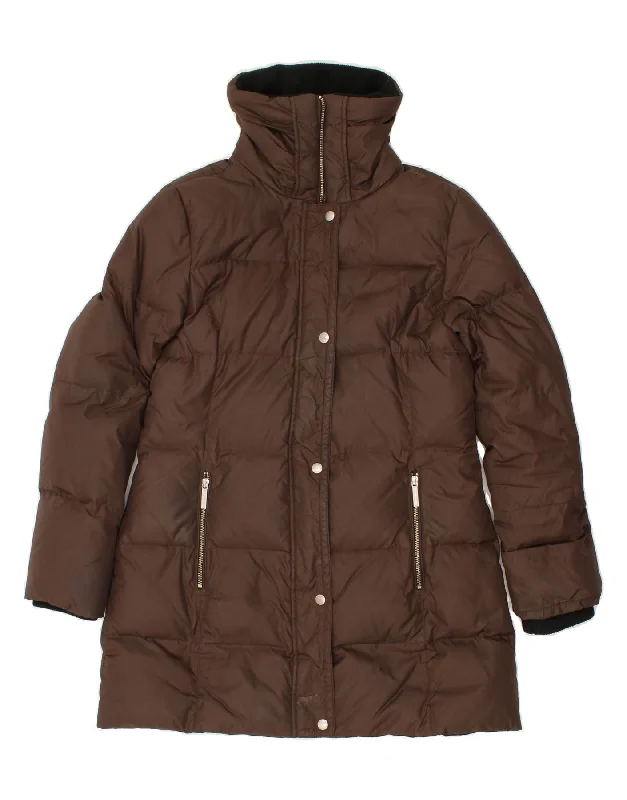 MICHAEL KORS Womens Padded Coat UK 10 Small Brown Nylon