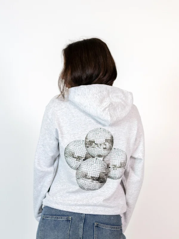 MEGA DISCO KUGLE (sort) HOODIE (rygprint) - GRÅ