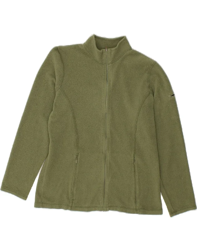 L.L.BEAN Womens Fleece Jacket UK 14 Medium Green Polyester