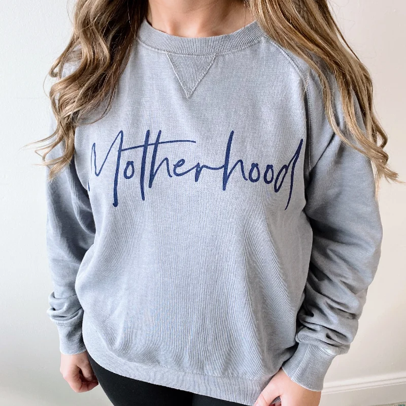 Motherhood Script • Gray Vintage Fleece