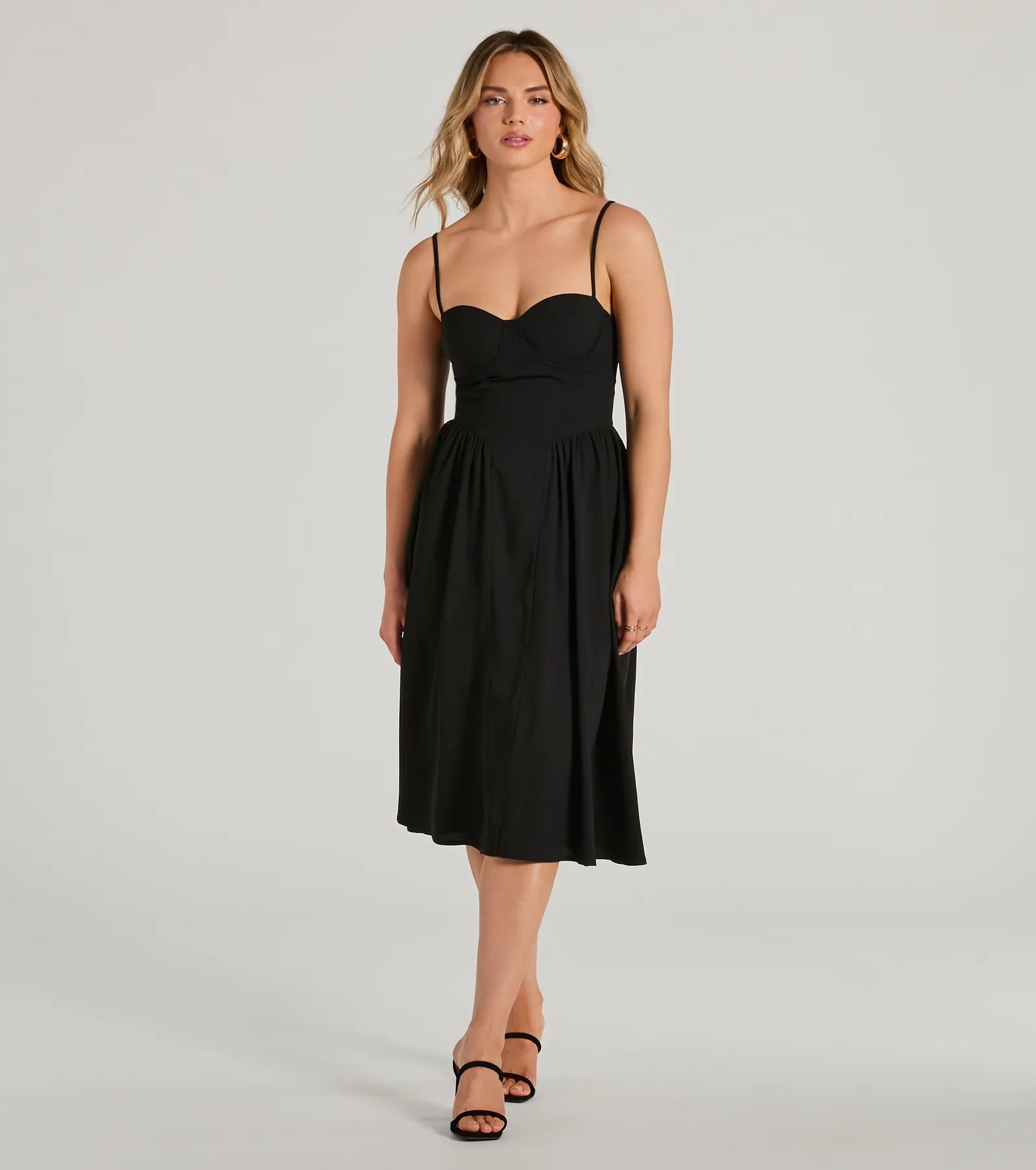 Blissful Afternoons Corset A-Line Midi Dress