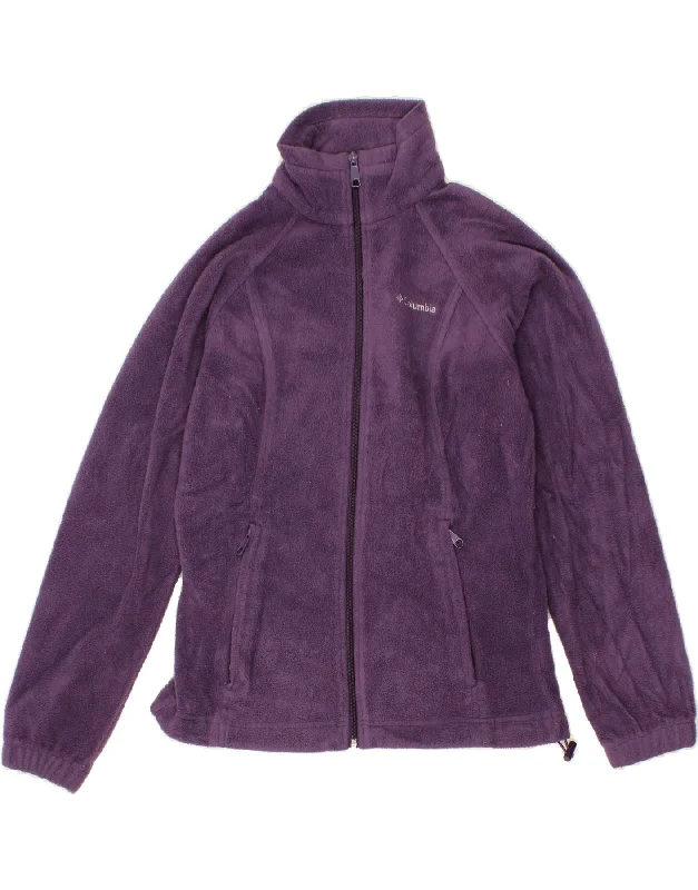 COLUMBIA Womens Fleece Jacket UK 6 XS Purple Polyester