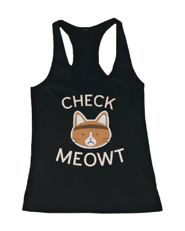 Cute Cat Design Tank Top – Chek Meowt - Cute Gym Clothes, Workout Shirts