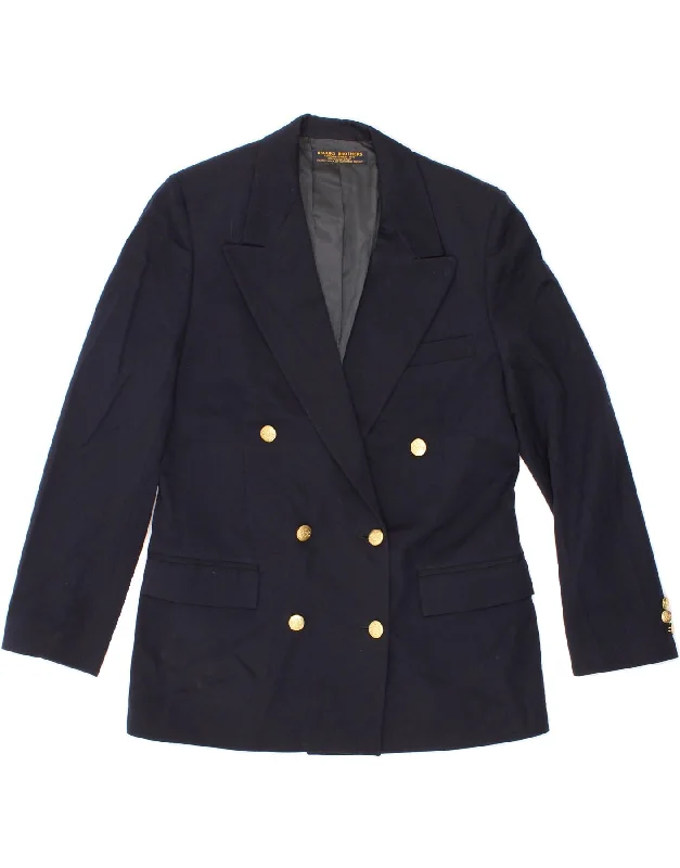 BROOKS BROTHERS Womens Double Breasted Blazer Jacket US 8 Medium Navy Blue