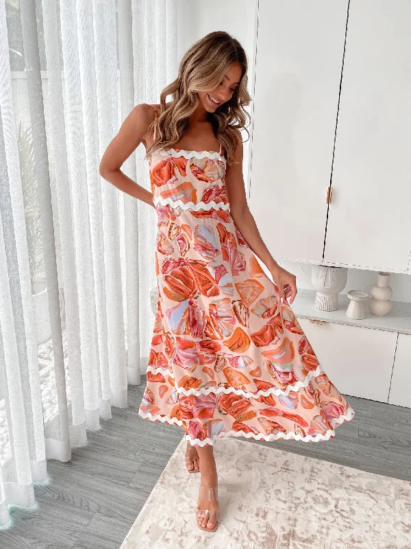 Ravelle Dress - Peach Print