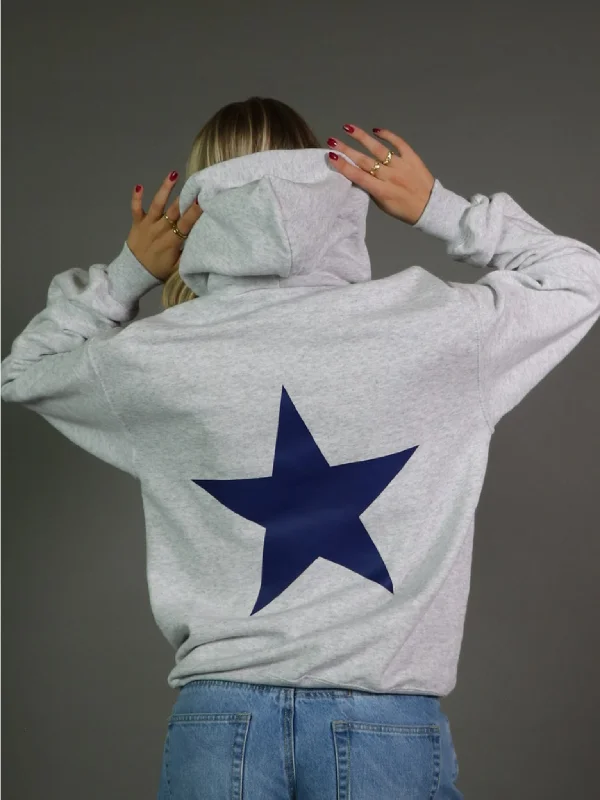 NAVY STAR HOODIE (rygprint) - GRÅ