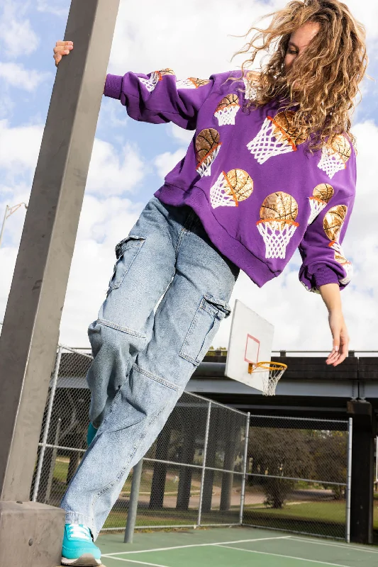 Purple Basketball Hoop Sweatshirt