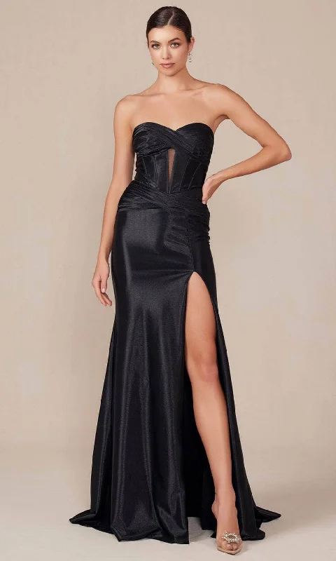 Nox Anabel T1489 - Knot Neck Slit Evening Dress