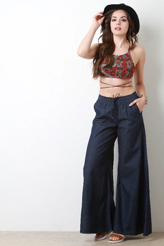 Bell Bottom Elasticized Waist Jeans