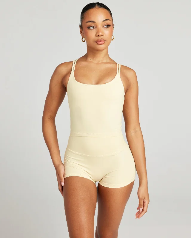 Aura Thin Strap Tank - Butter