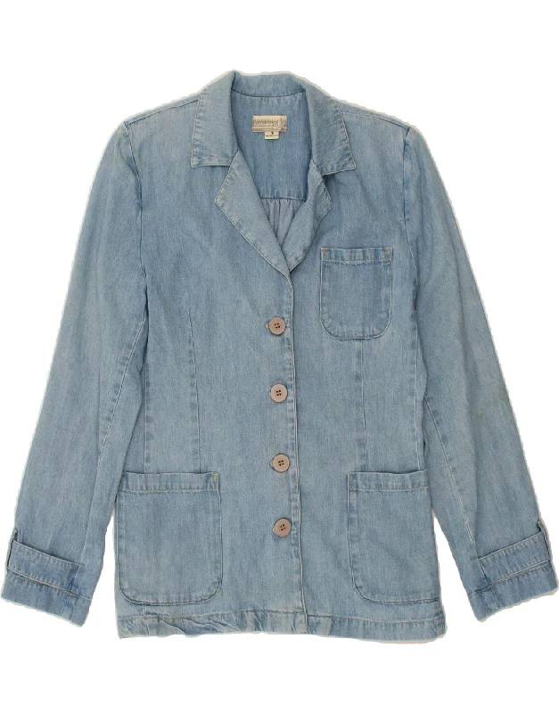 COLDWATER CREEK Womens 4 Button Denim Blazer Jacket US 4 Small Blue