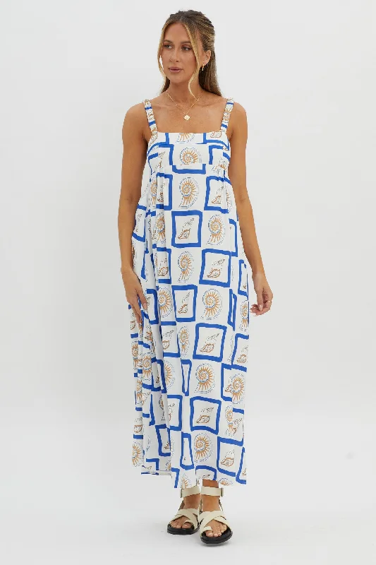 LOST IN LUNAR Katie Maxi Dress Shell Print