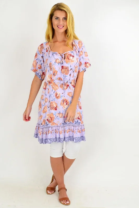 Lilac Rose Flowy Tunic Dress