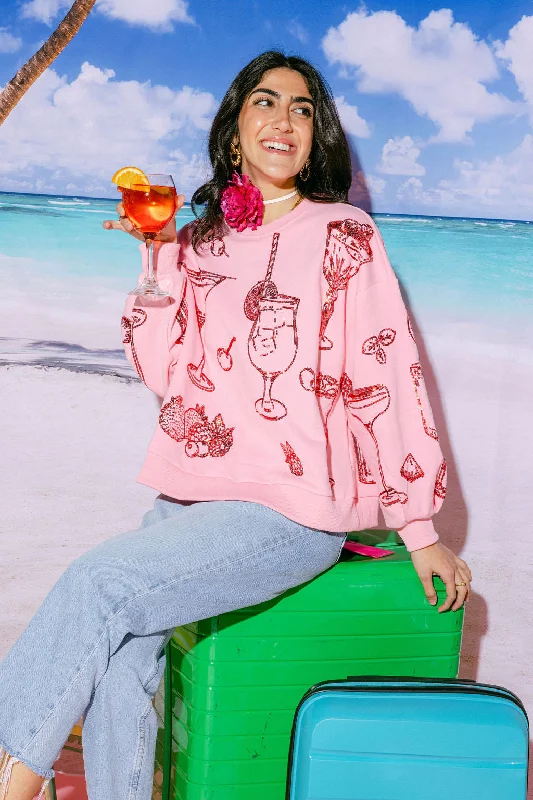 Pink & Red Fruit and Cocktail Sweatshirt