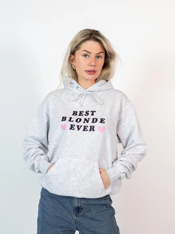 BEST BLONDE HOODIE - GRÅ