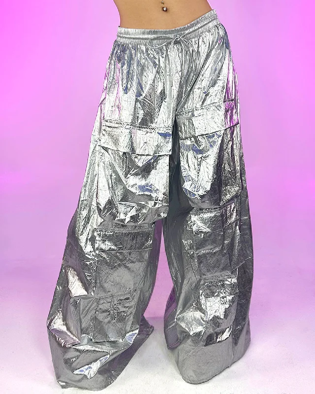 In Orbit Metallic Wide Leg Pants