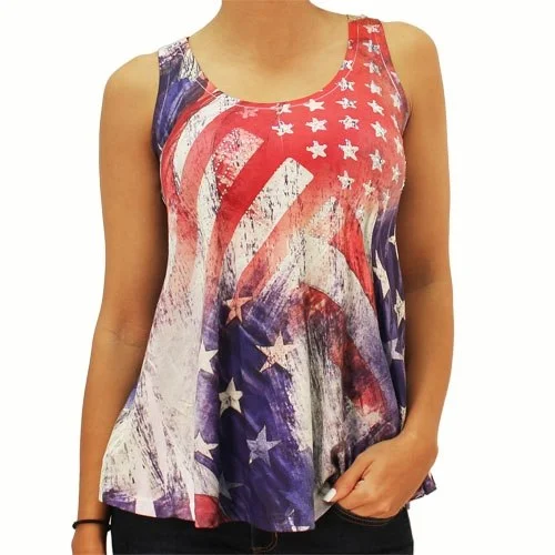 Women's Made in USA American Flag Tank Top