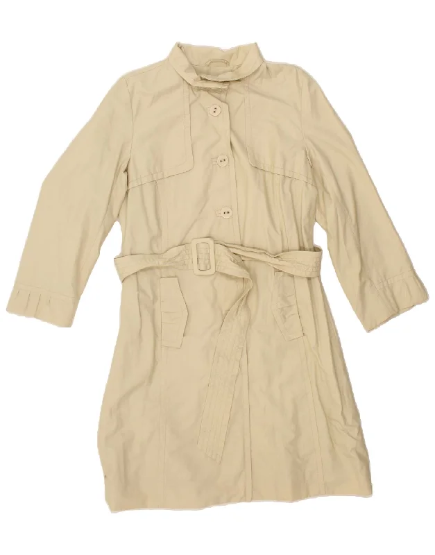 MOSSIMO Womens Trench Coat UK 14 Large Beige Cotton