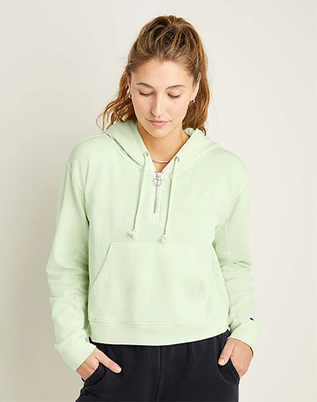 Sudadera Con Gorro Para Mujer Lightweight Fleece 1/2 Zip Hoodie Champion