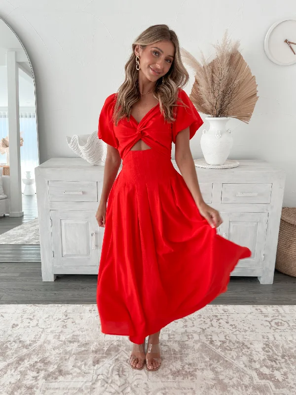 Anvika Dress - Red