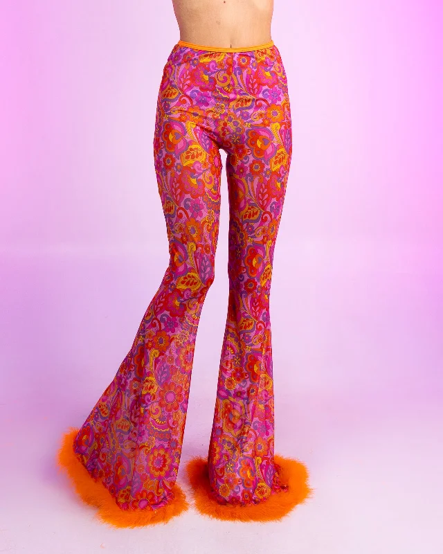 Orange Paisley Daze Bell Bottom Pants