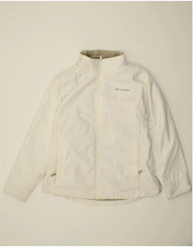 COLUMBIA Womens Windbreaker Jacket UK 16 Large White Polyester