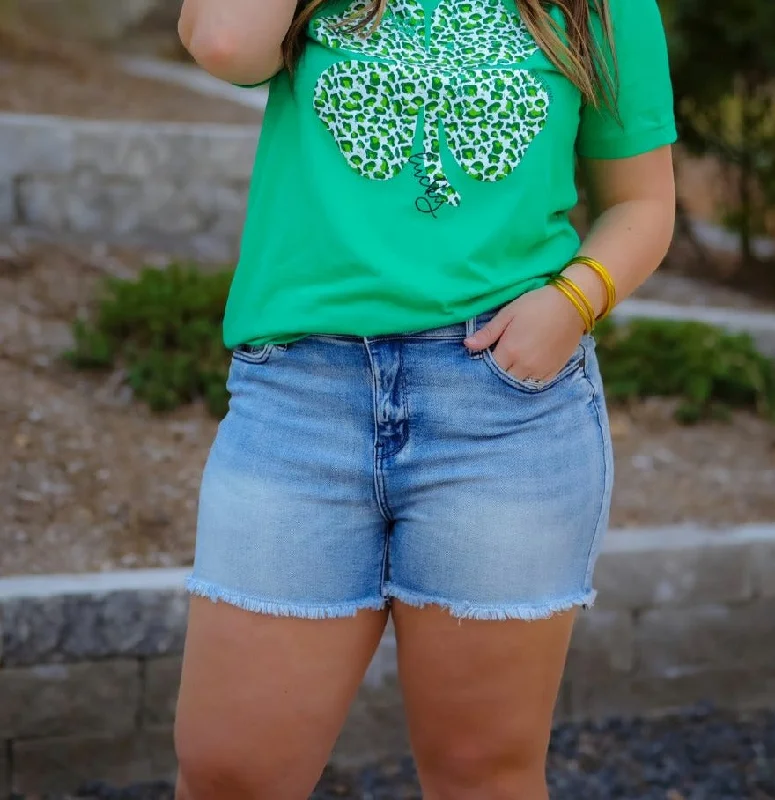 Lucky Clover Leopard Graphic Tee